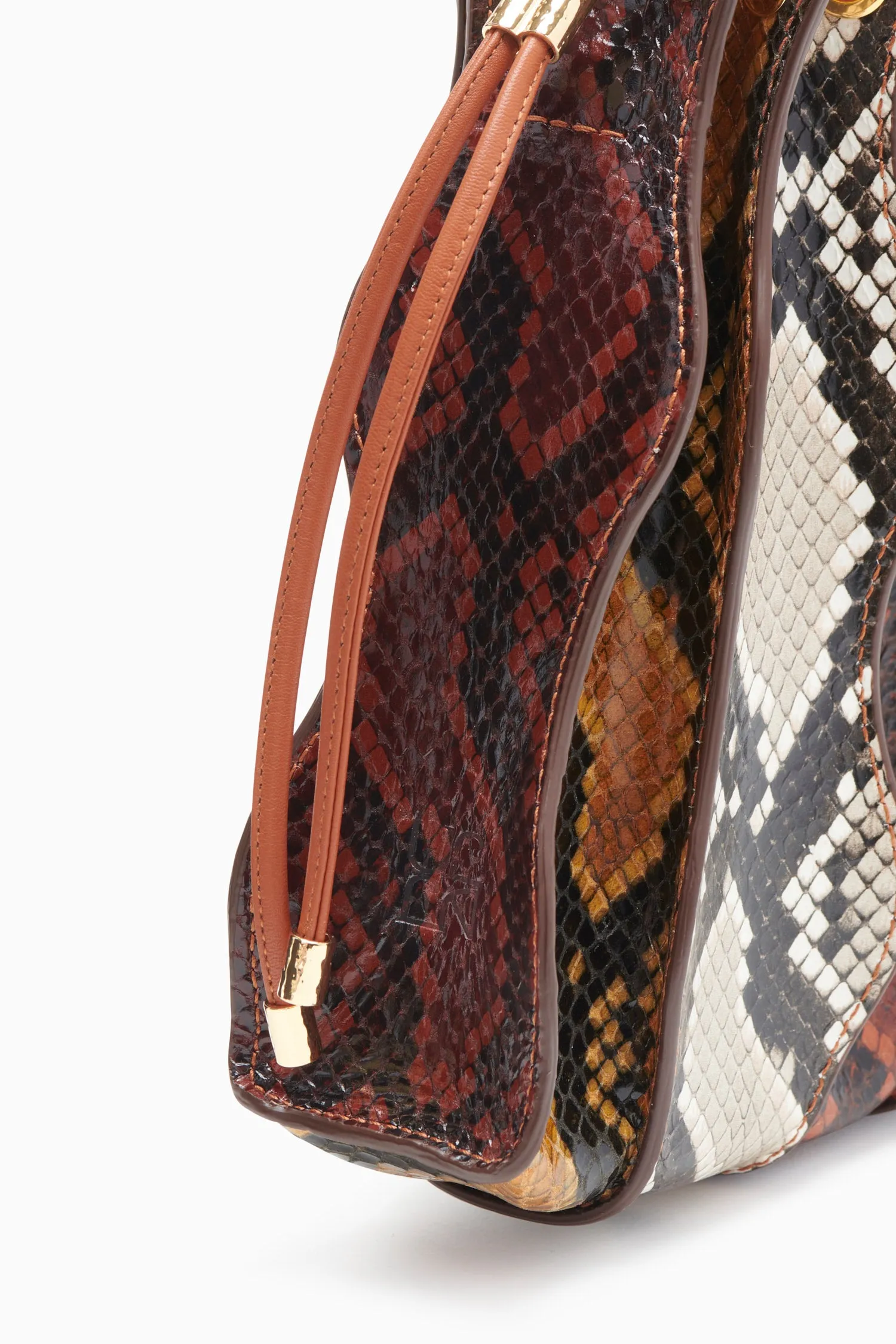 Adria Pleated Wave Crossbody - Umber Embossed Colorblock
