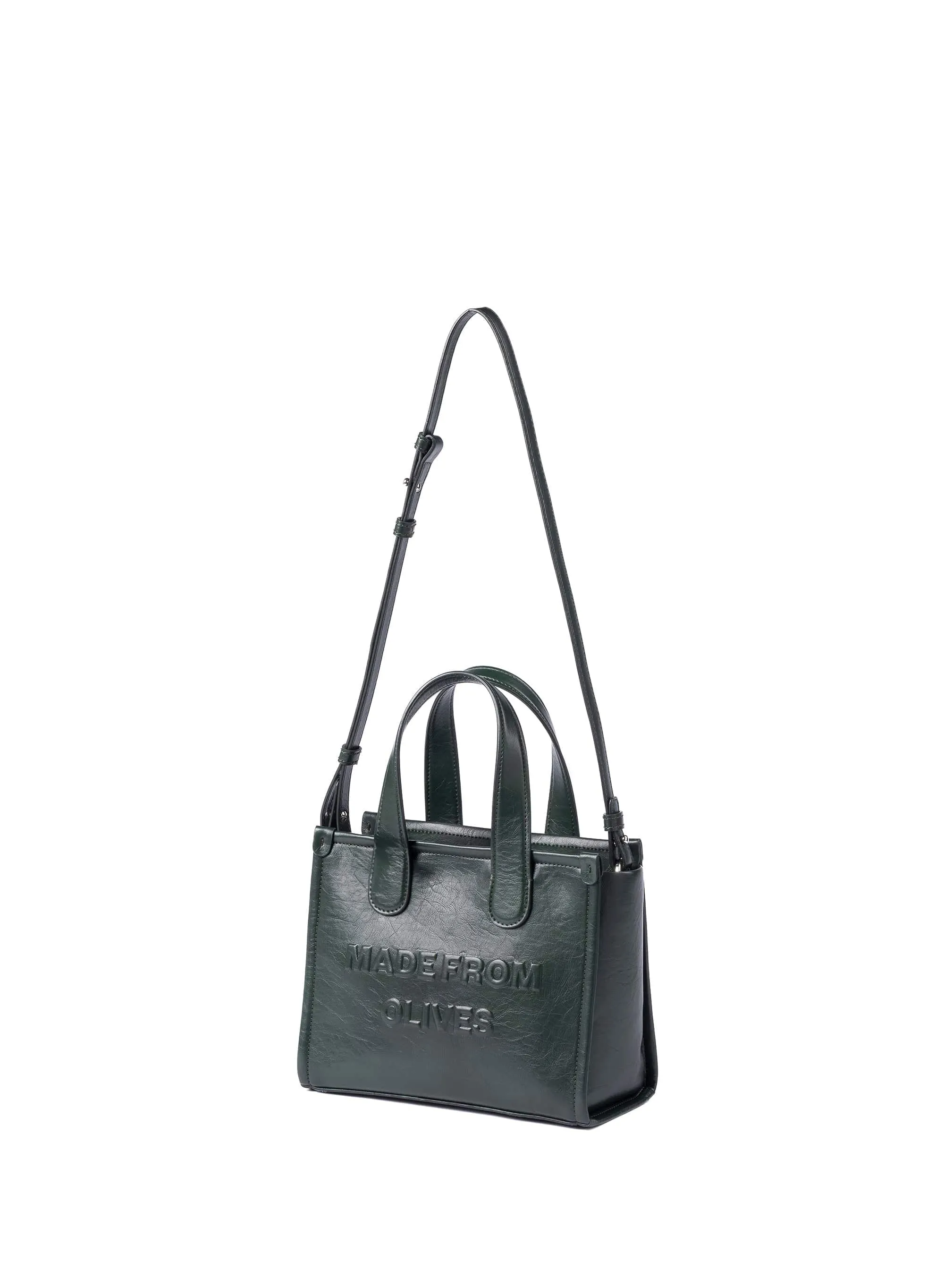 Alma M Olive Leather Vegan Tote Bag | Olive