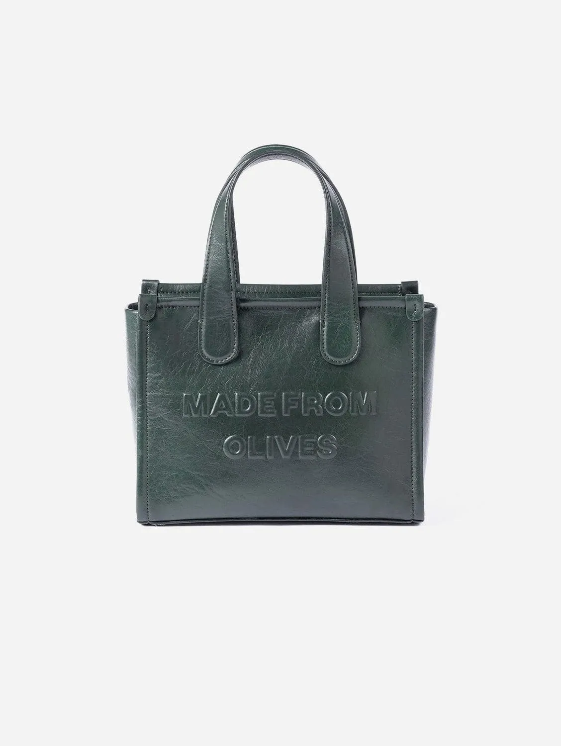 Alma M Olive Leather Vegan Tote Bag | Olive