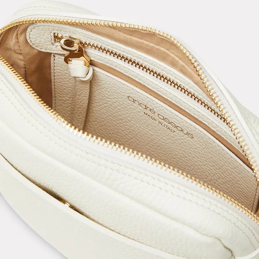 Amelia Cream Leather Crossbody Bag