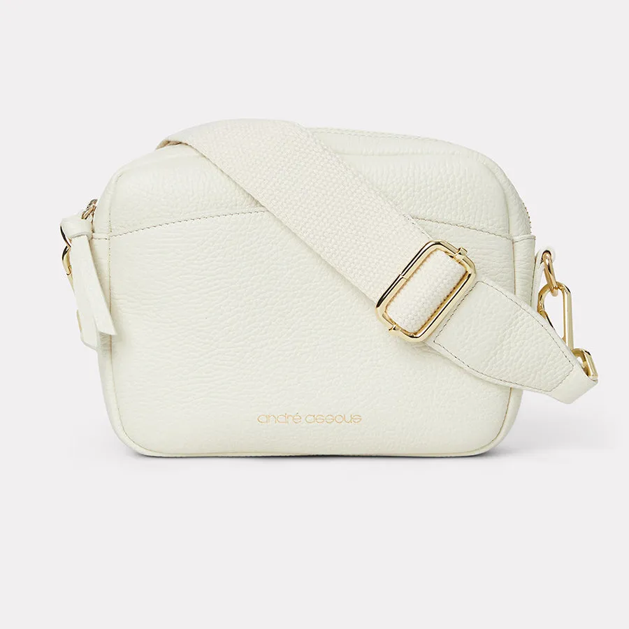 Amelia Cream Leather Crossbody Bag