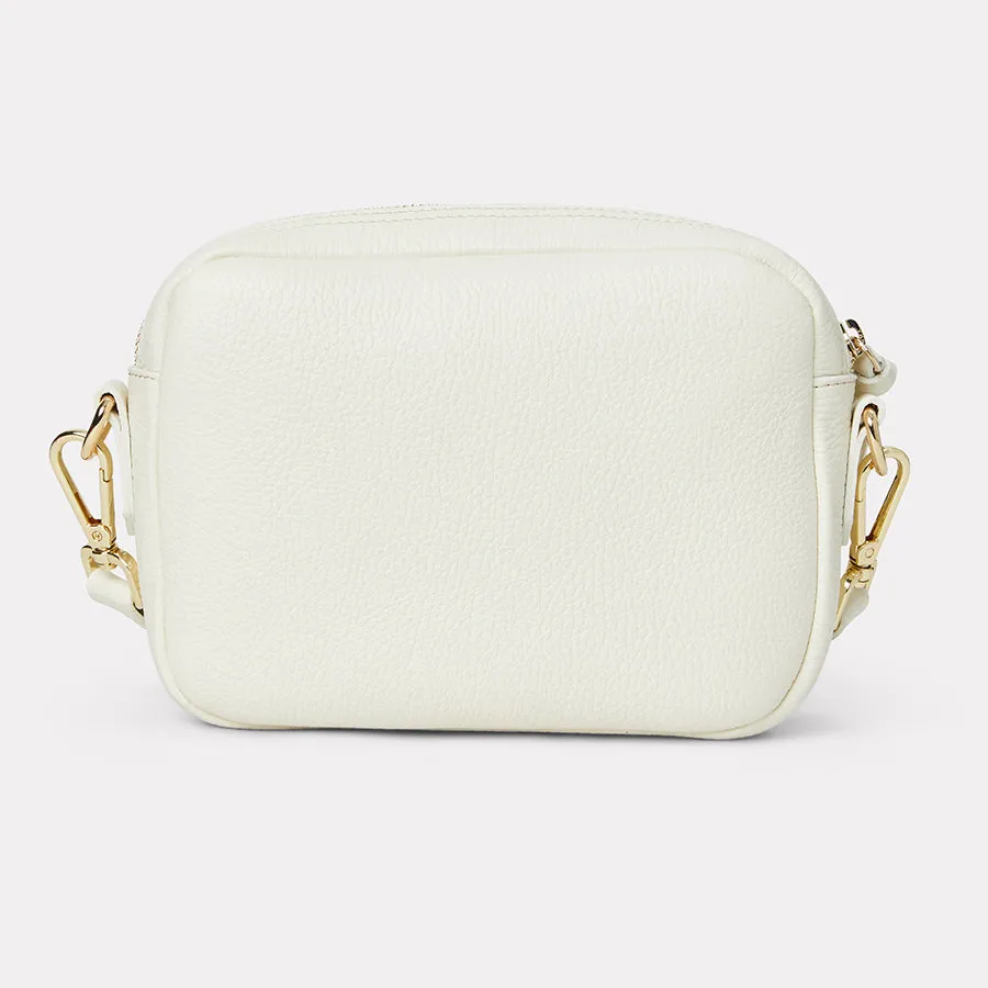Amelia Cream Leather Crossbody Bag