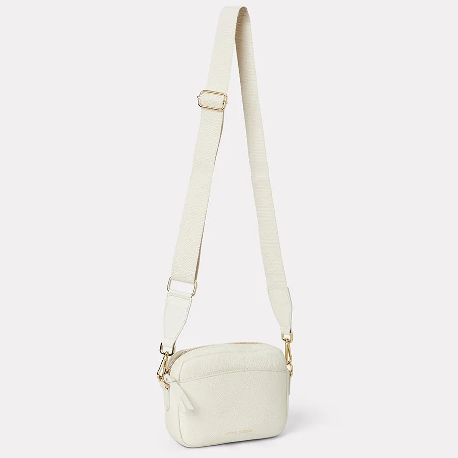 Amelia Cream Leather Crossbody Bag