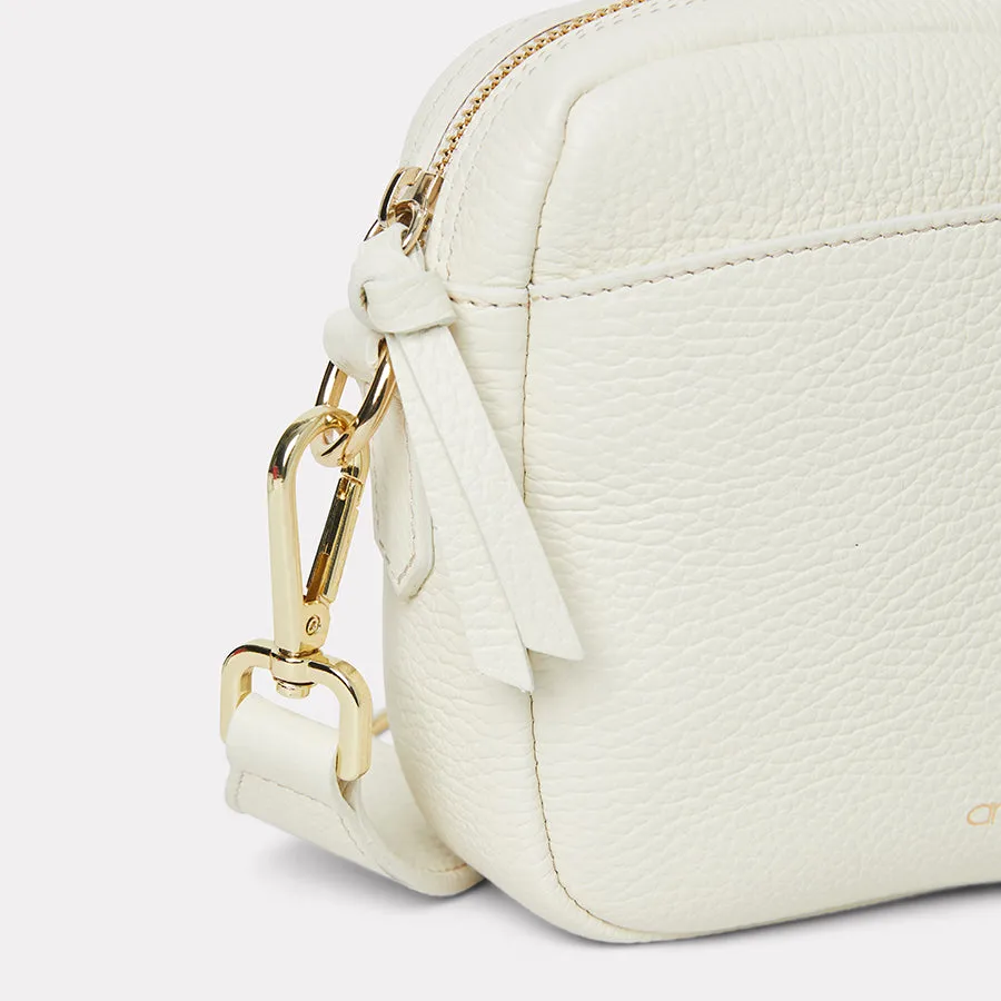 Amelia Cream Leather Crossbody Bag