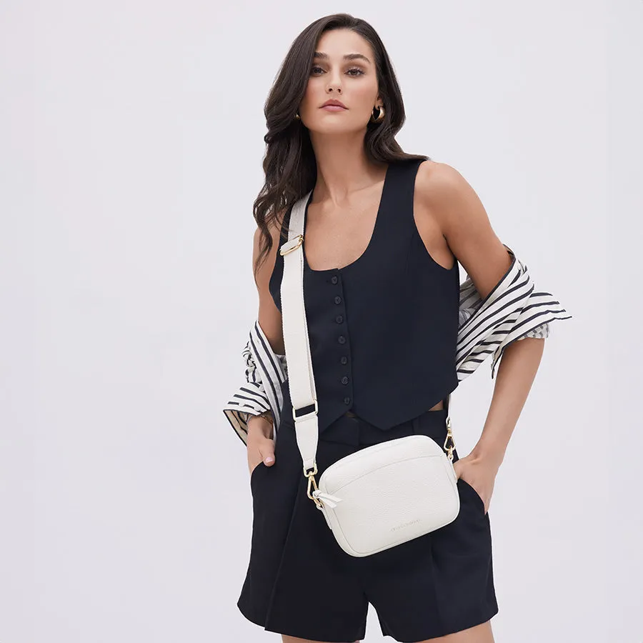 Amelia Cream Leather Crossbody Bag