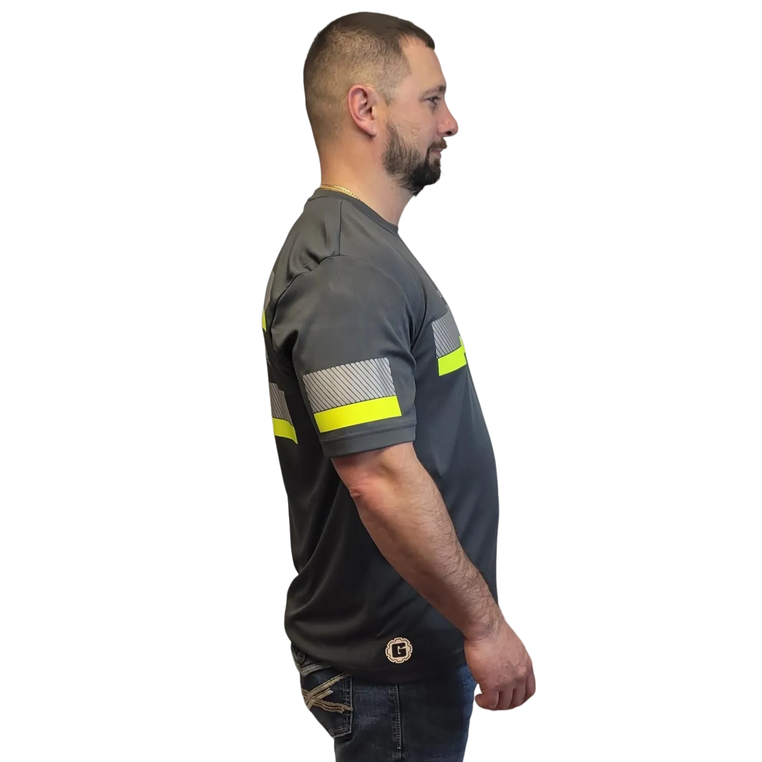 ANSI Class 1 Reflective Short Sleeve Safety Shirt w/ Hi Vis Strips