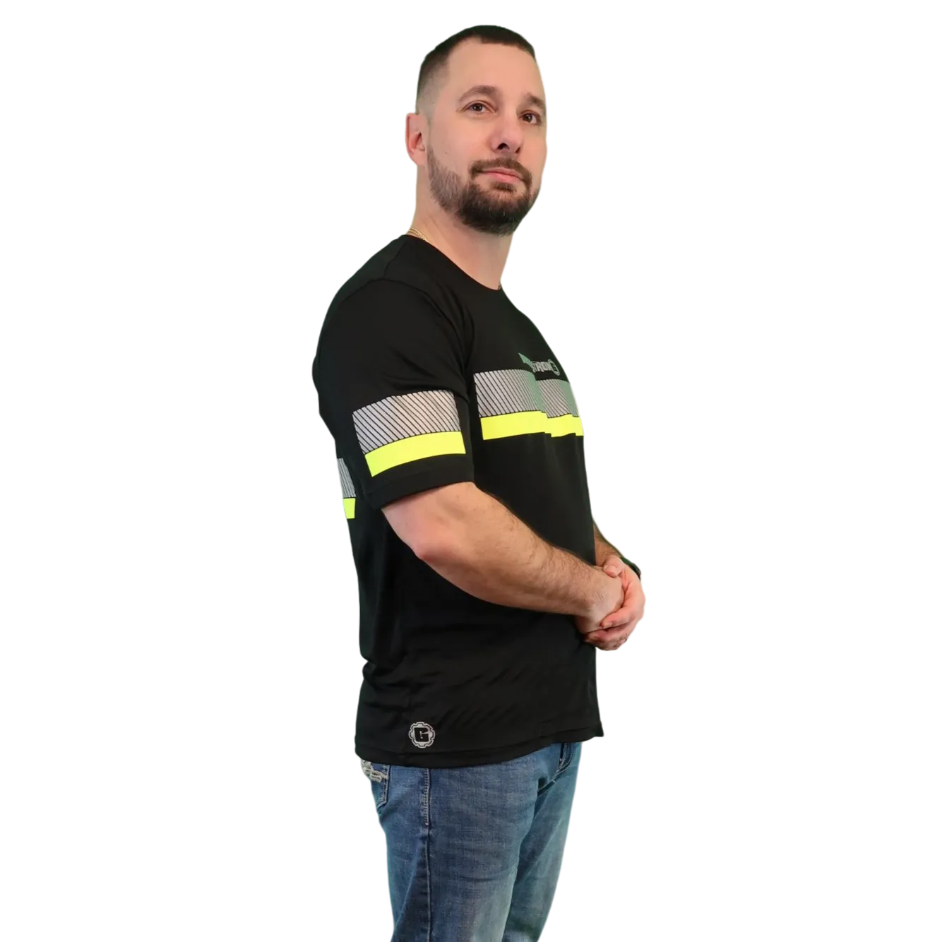 ANSI Class 1 Reflective Short Sleeve Safety Shirt w/ Hi Vis Strips