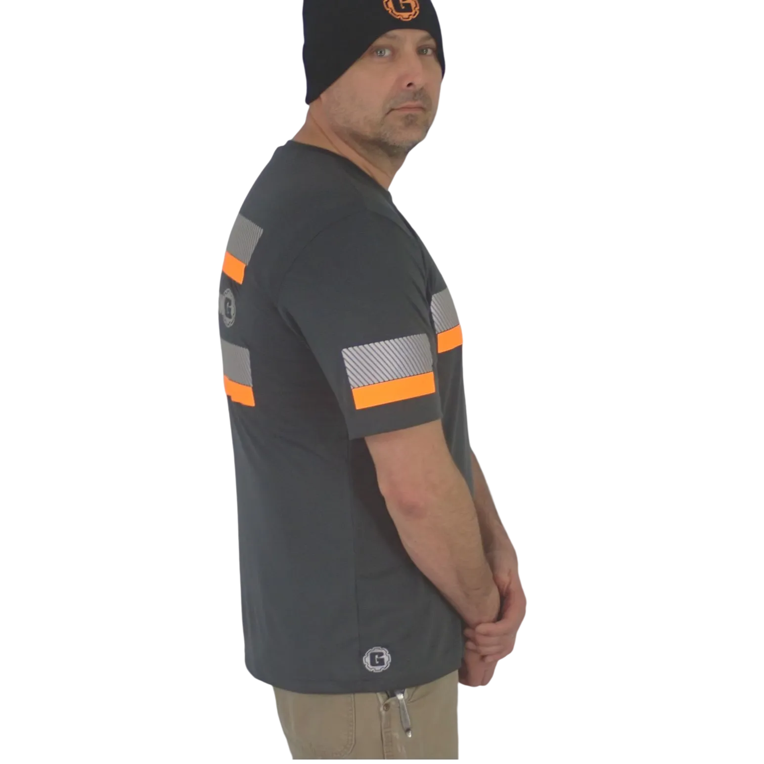 ANSI Class 1 Reflective Short Sleeve Safety Shirt w/ Hi Vis Strips