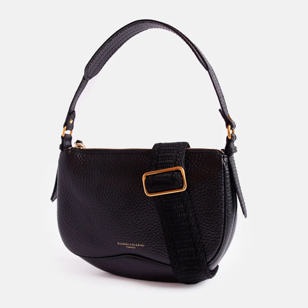 Black Leather Chiara Shoulder Bag