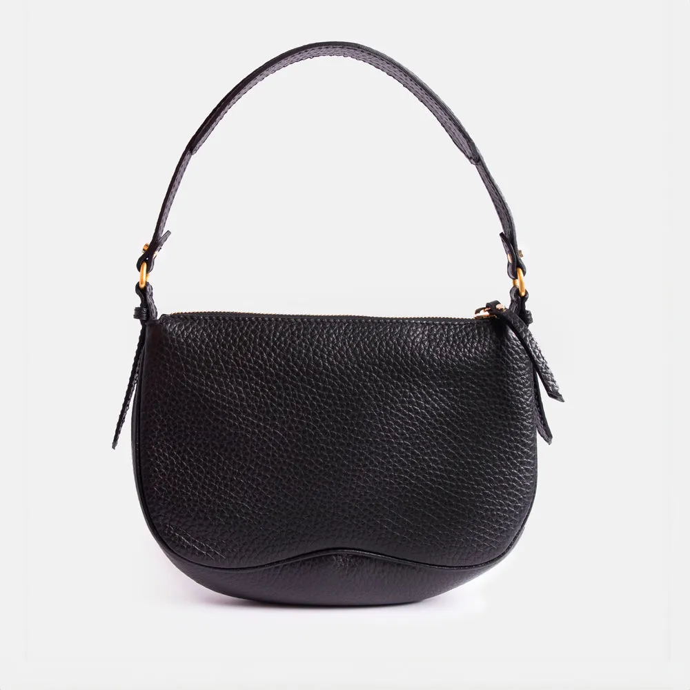 Black Leather Chiara Shoulder Bag
