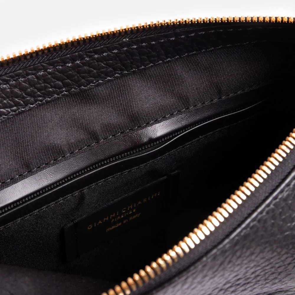 Black Leather Chiara Shoulder Bag