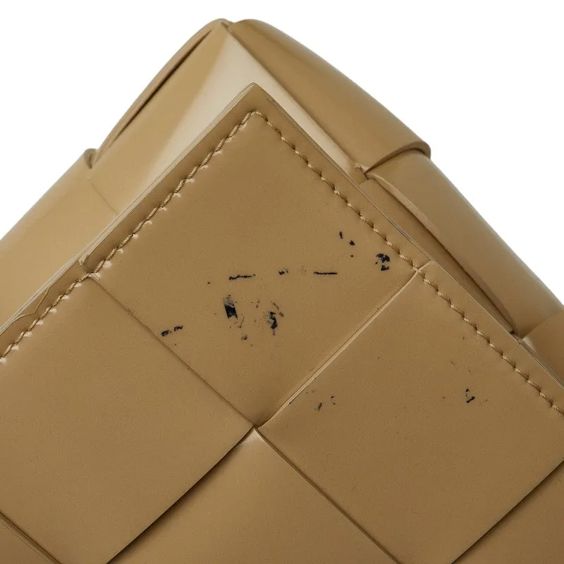 Bottega Veneta Patent Leather Cassette Crossbody Bag Beige