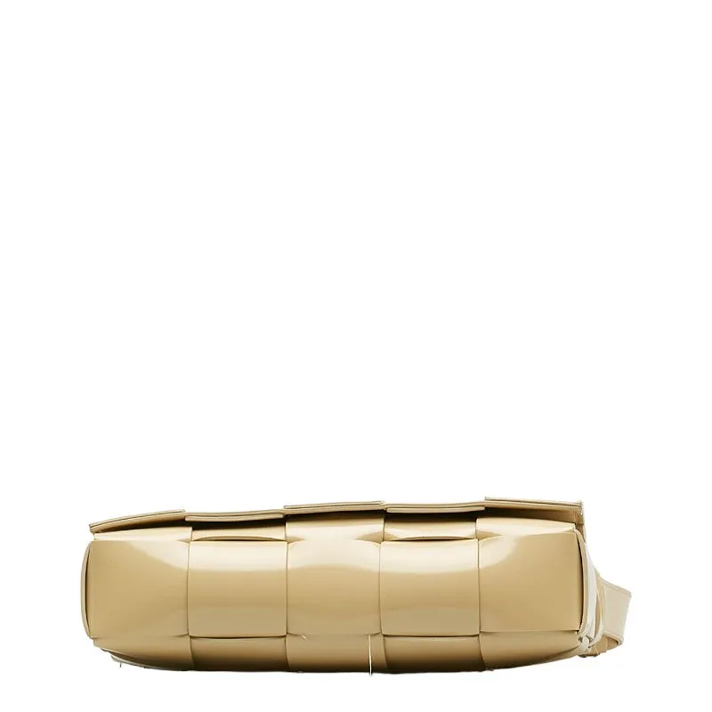 Bottega Veneta Patent Leather Cassette Crossbody Bag Beige