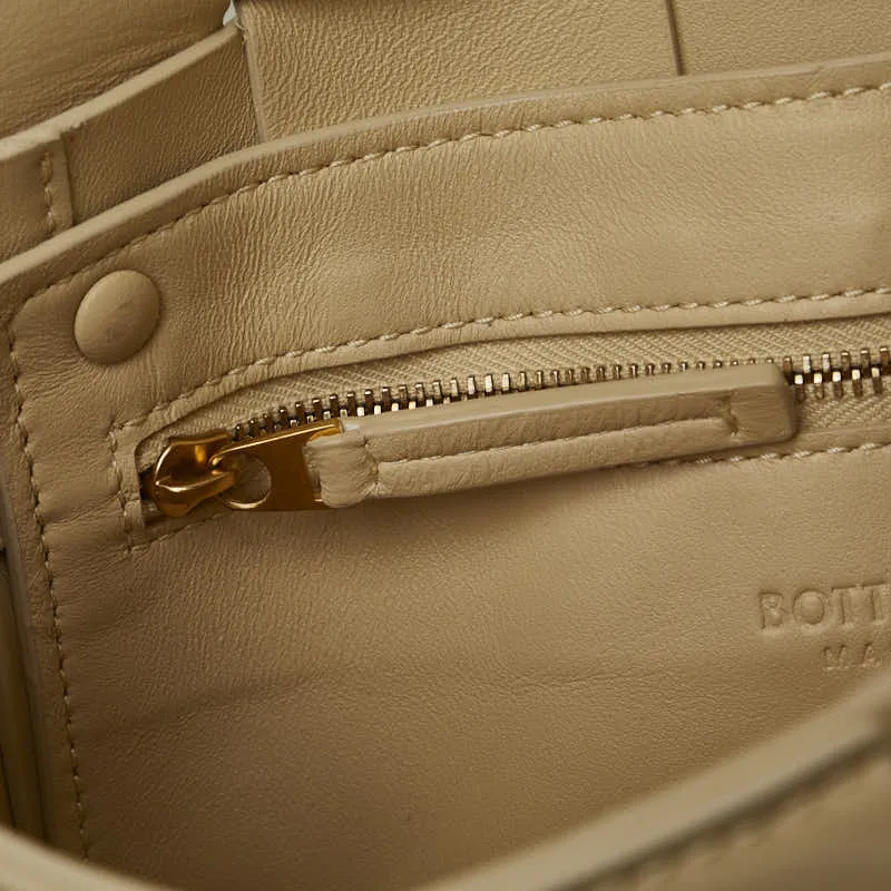 Bottega Veneta Patent Leather Cassette Crossbody Bag Beige
