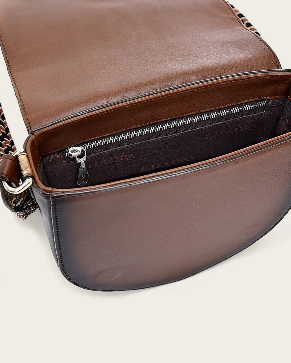 Brown exotic shoulder handbag