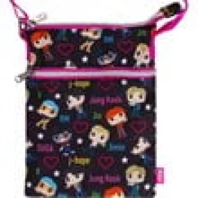 BTS Band with Hearts Crossbody Passport Bag
