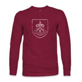 Burnley FC Mono Badge Cotton Long Sleeve T-Shirt - Maroon