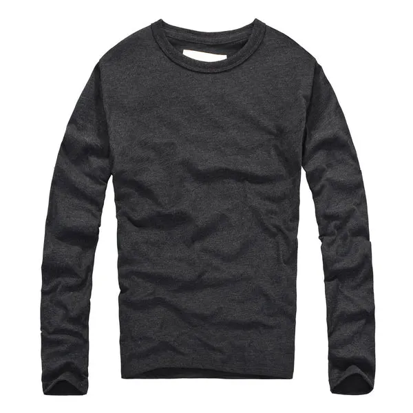 Casual Cotton O-Neck Long Sleeve Shirt