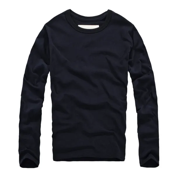 Casual Cotton O-Neck Long Sleeve Shirt