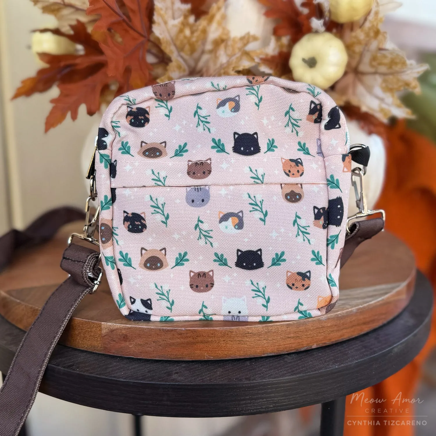 Cat Pattern Mini Crossbody Bag