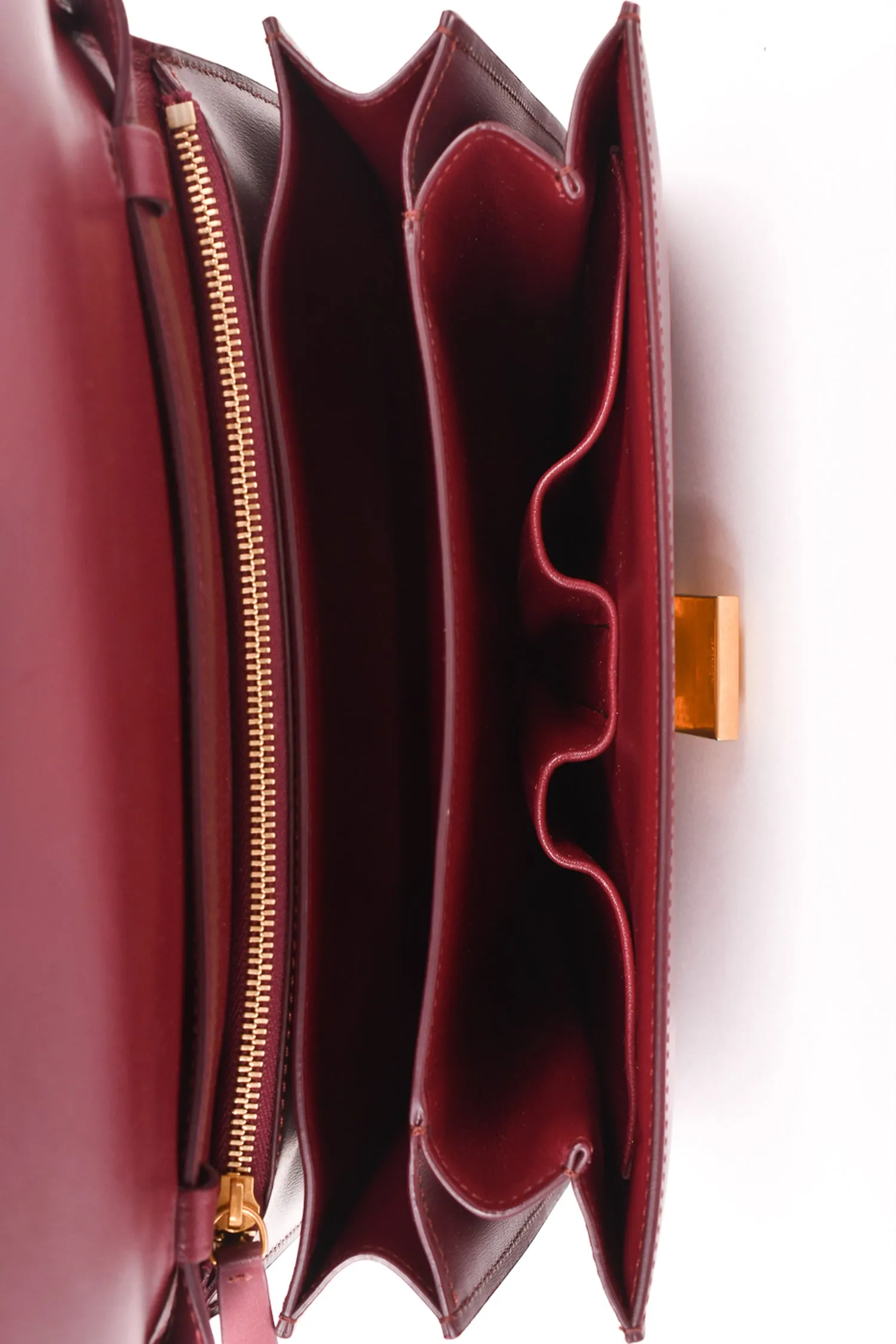 Celine 2019 Burgundy Leather Medium Classic Box Crossbody Bag
