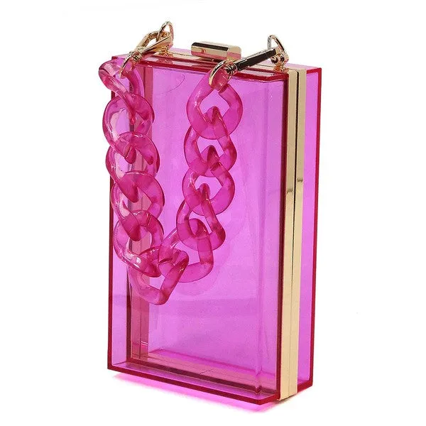 Crystal Clear Elegance: Acrylic Chain Crossbody