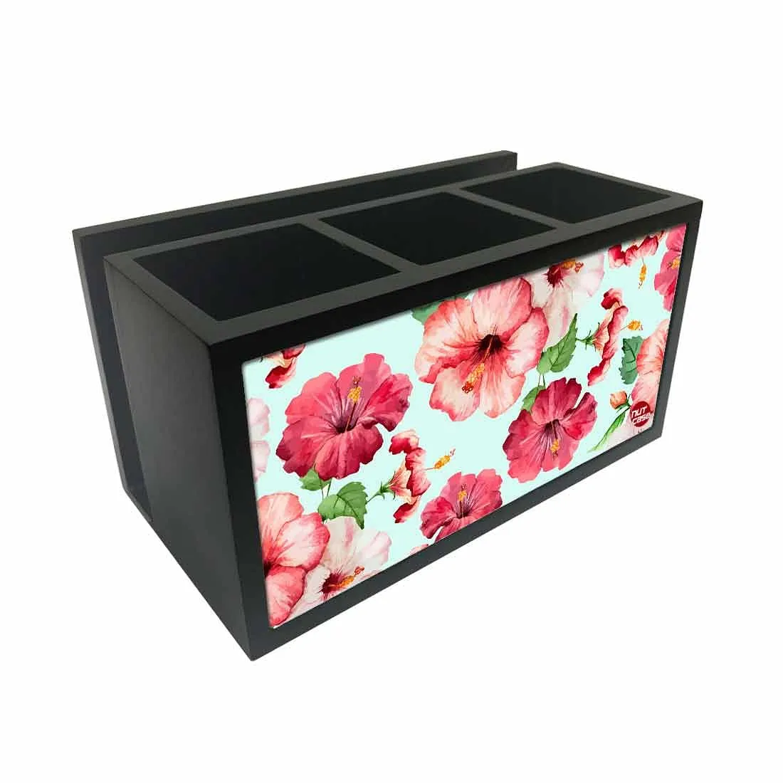 Cutlery Tissue Holder Napkin Stand -  Red Watercolor Hibiscus