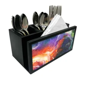 Cutlery Tissue Holder Napkin Stand -  Space Multi Watercolor