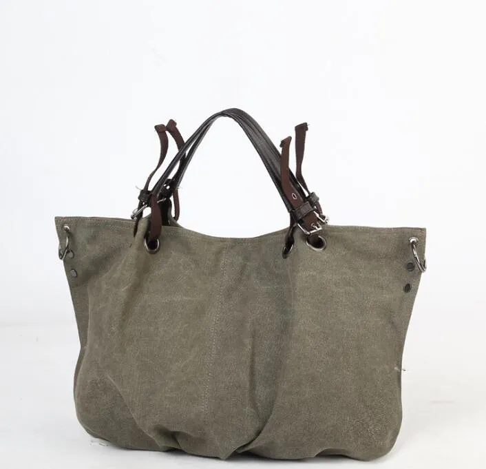 European and American fashion women's bag canvas bag large-capacity handbag bag shoulder Messenger bag Mori female tide bag