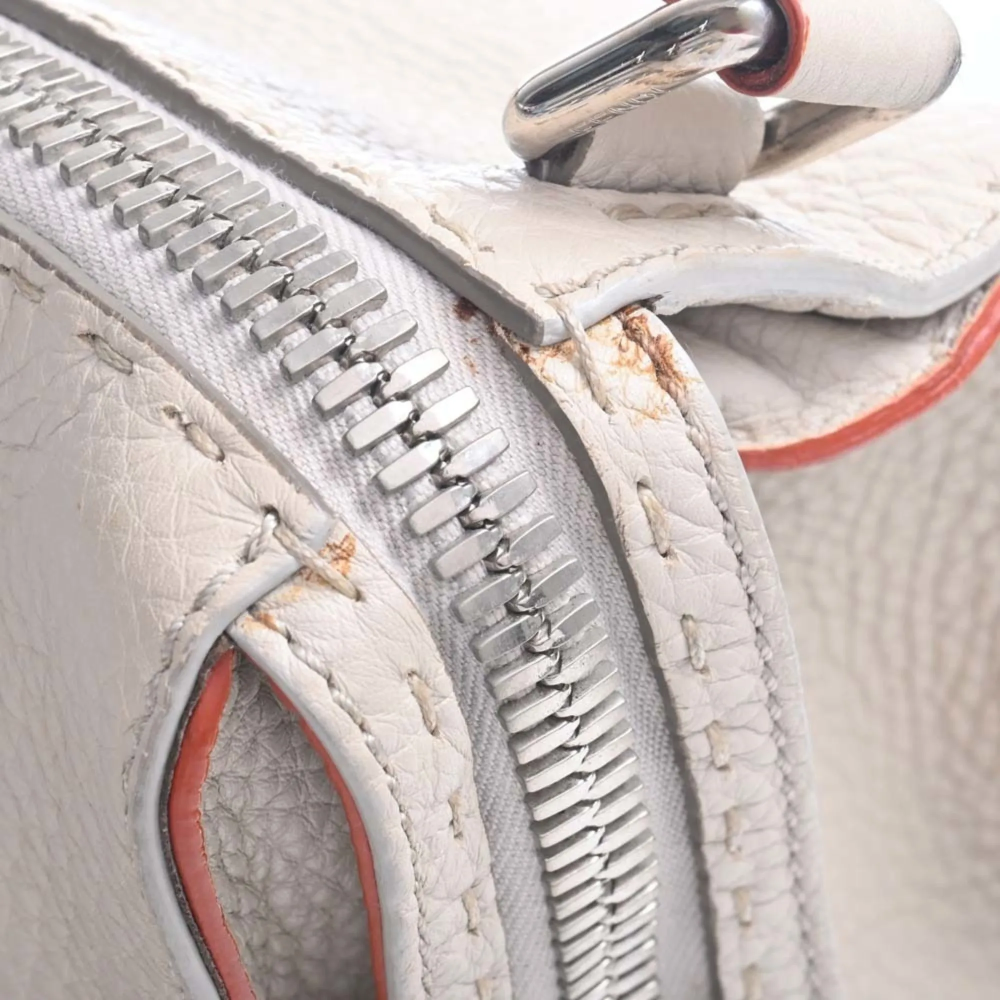 FENDI Selleria Leather Ray Handbag 8BL137 Beige Ladies