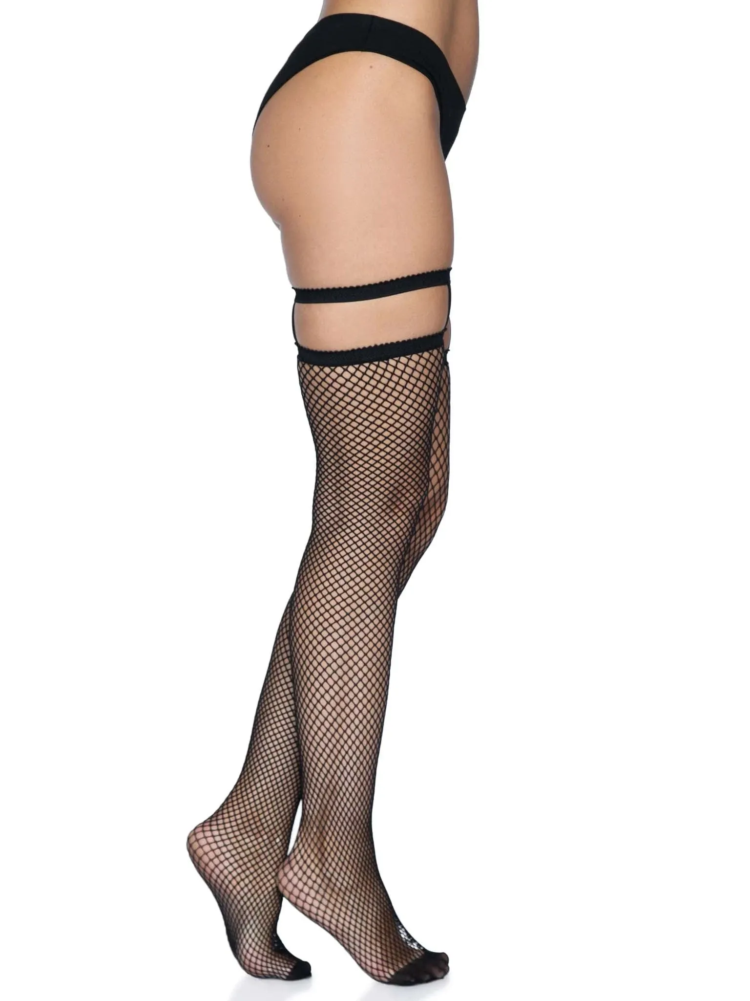 Garter Top Fishnet Thigh Highs