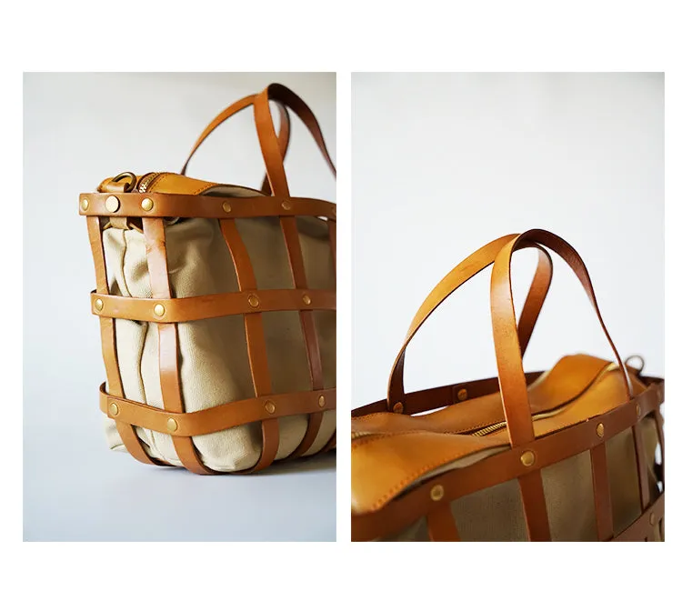Handmade Womens Genuine Leather Tote Handbags Purse Cross Shoulder Bag for Women