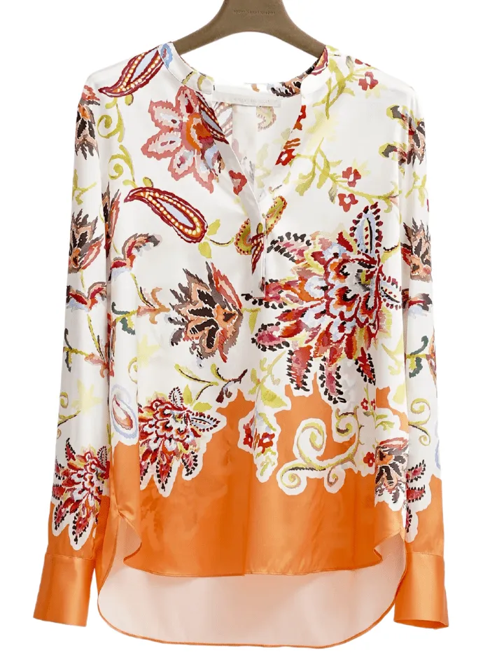 Herzen’s Angelegenheit Kaki Multi Printed Tunic Blouse 25233 6179 233038