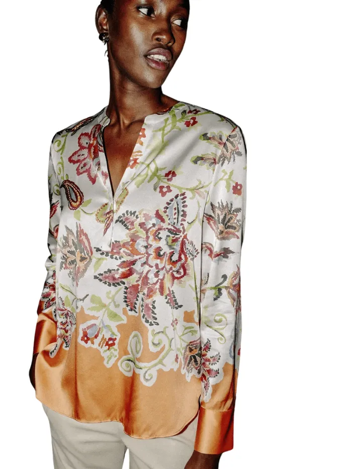 Herzen’s Angelegenheit Kaki Multi Printed Tunic Blouse 25233 6179 233038