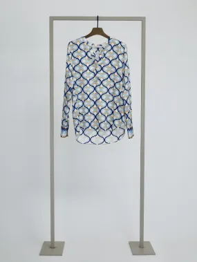 Herzen’s Angelegenheit Silk Blouse In Blue Pool Multi Print 25241-6153-241023