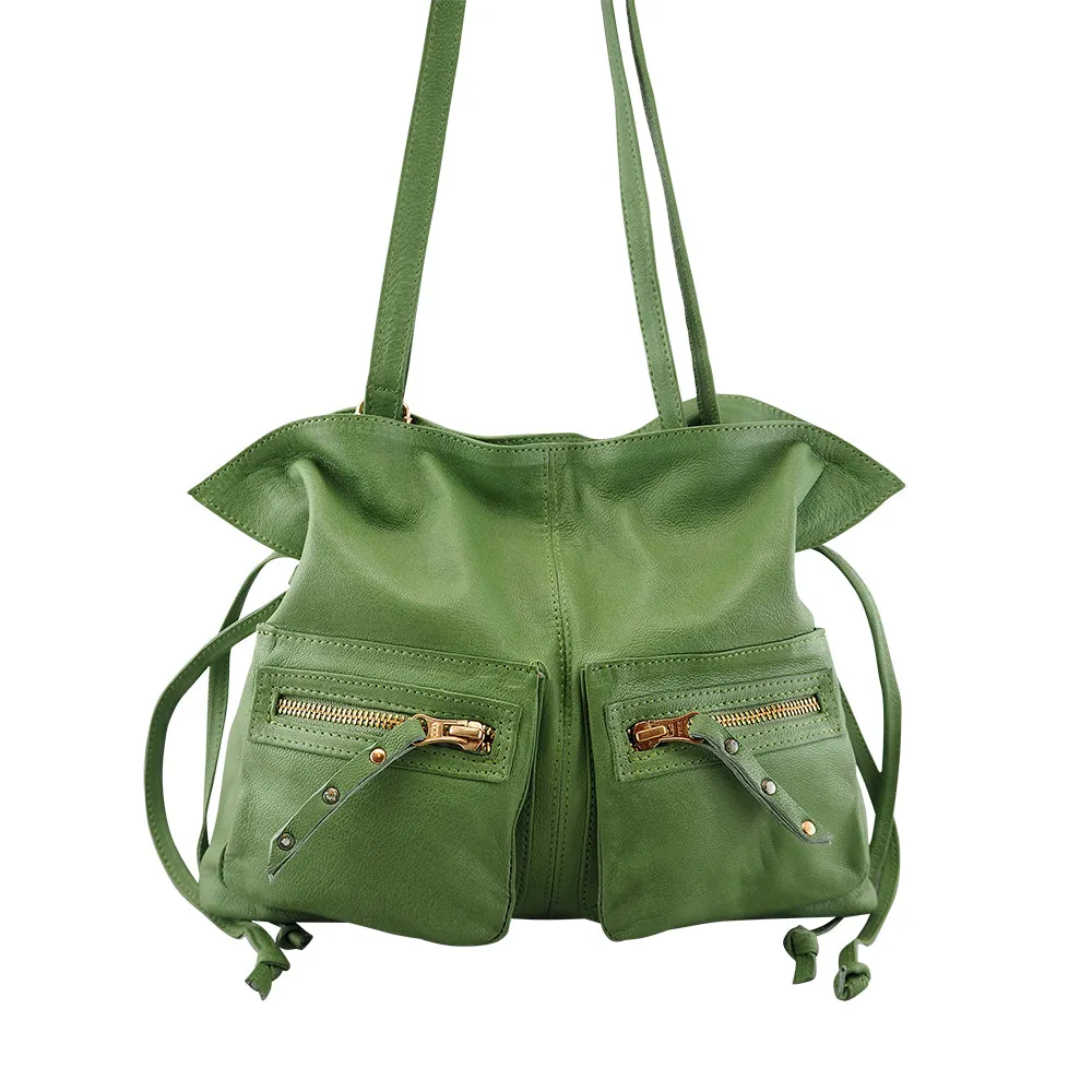Jillian Drawstring Crossbody | Moss Green