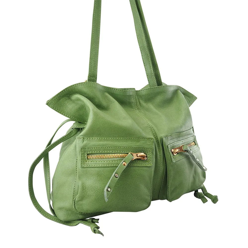 Jillian Drawstring Crossbody | Moss Green