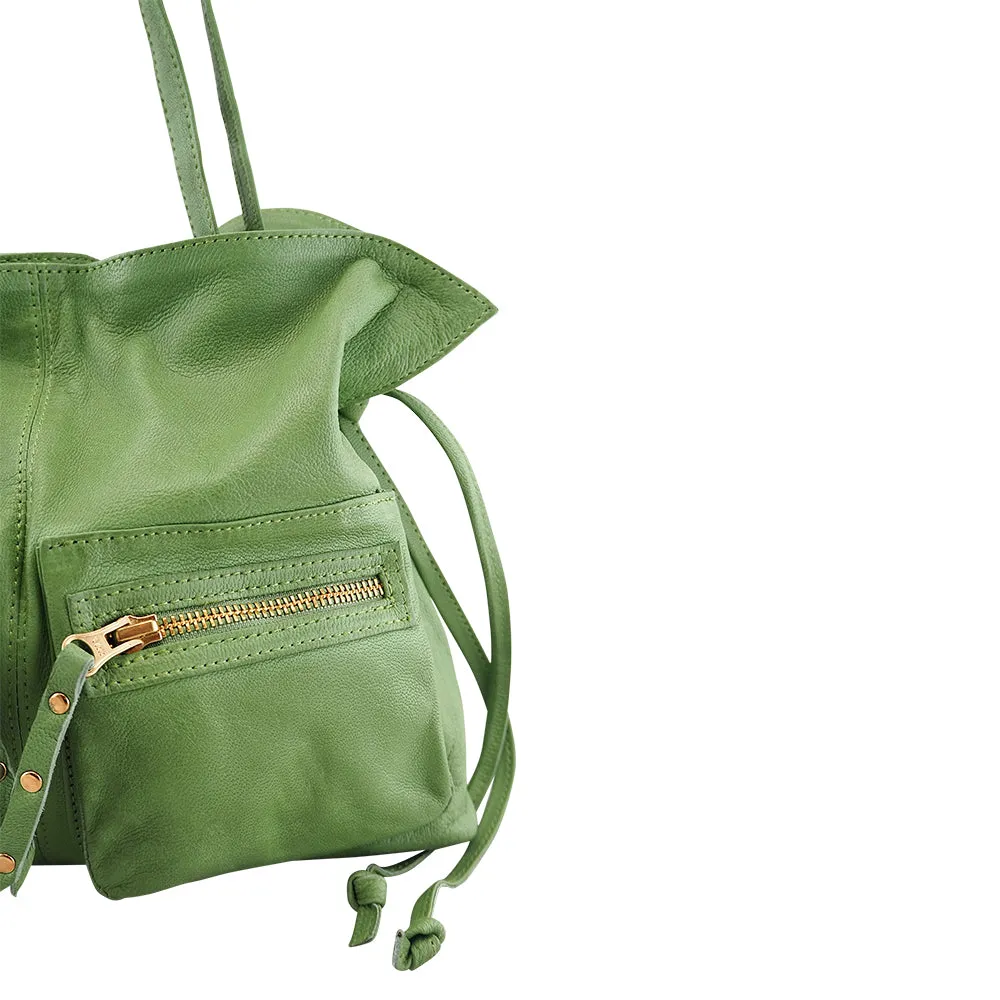 Jillian Drawstring Crossbody | Moss Green
