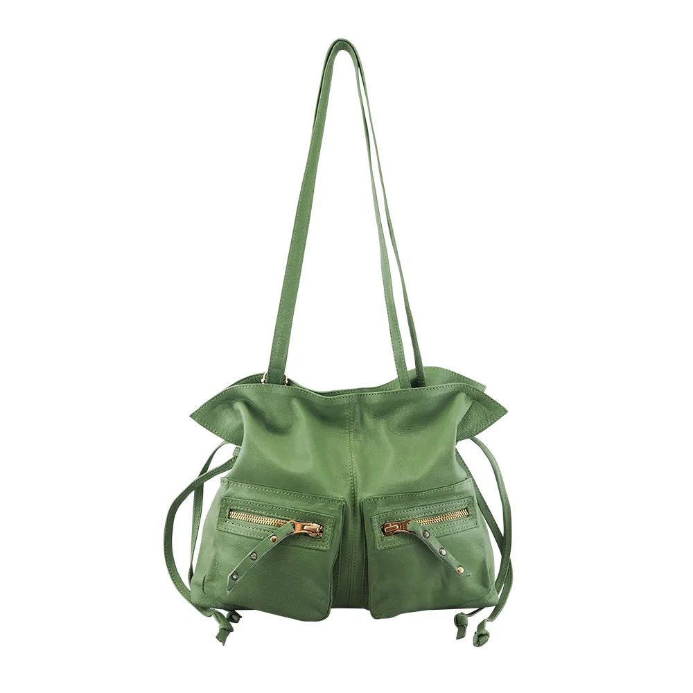 Jillian Drawstring Crossbody | Moss Green