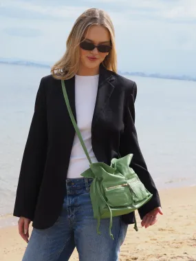Jillian Drawstring Crossbody | Moss Green