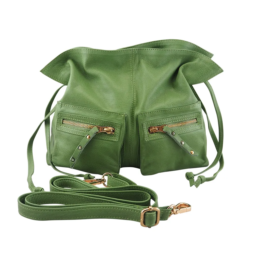 Jillian Drawstring Crossbody | Moss Green