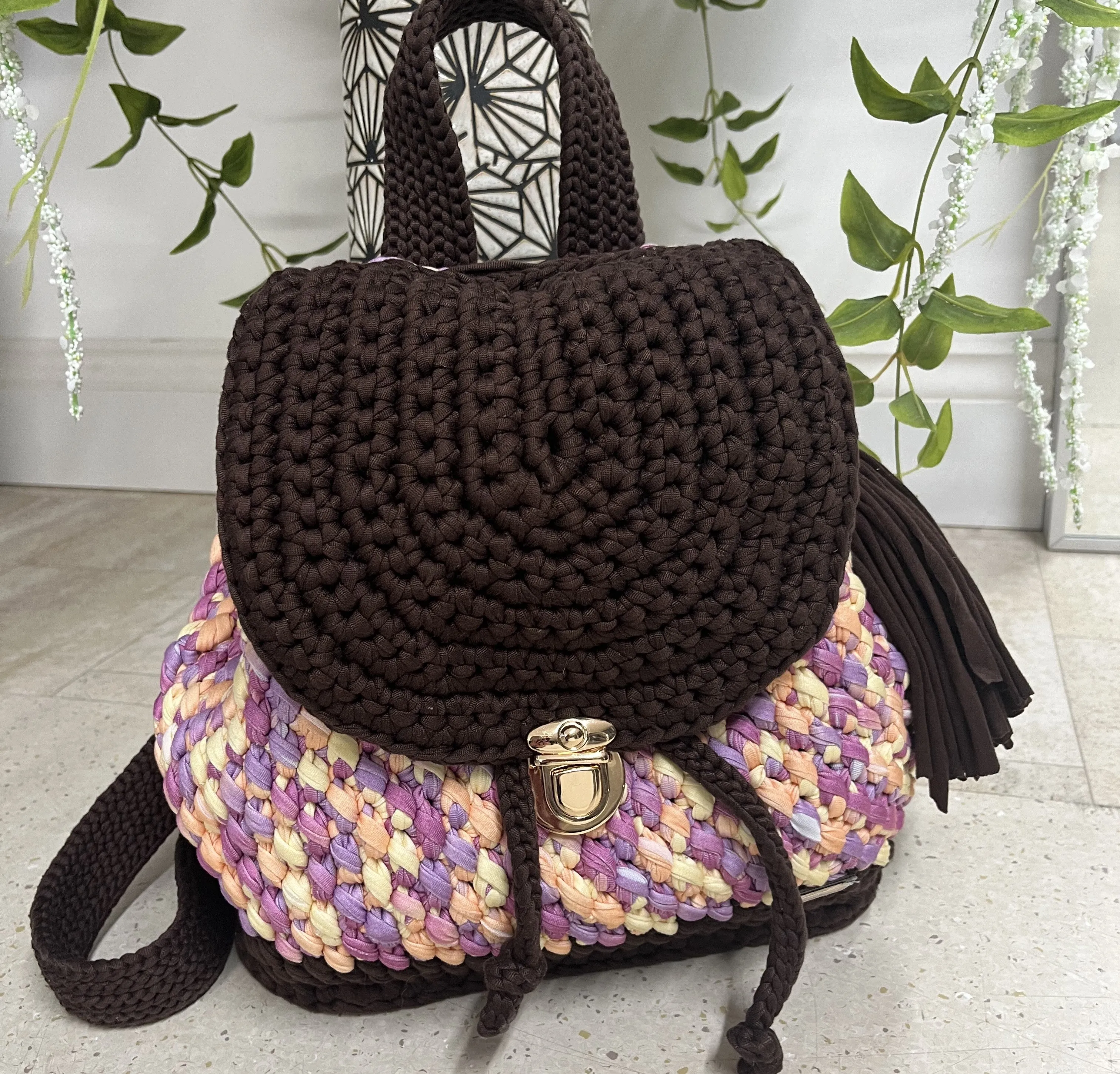 Knitted Fashionable Backpack