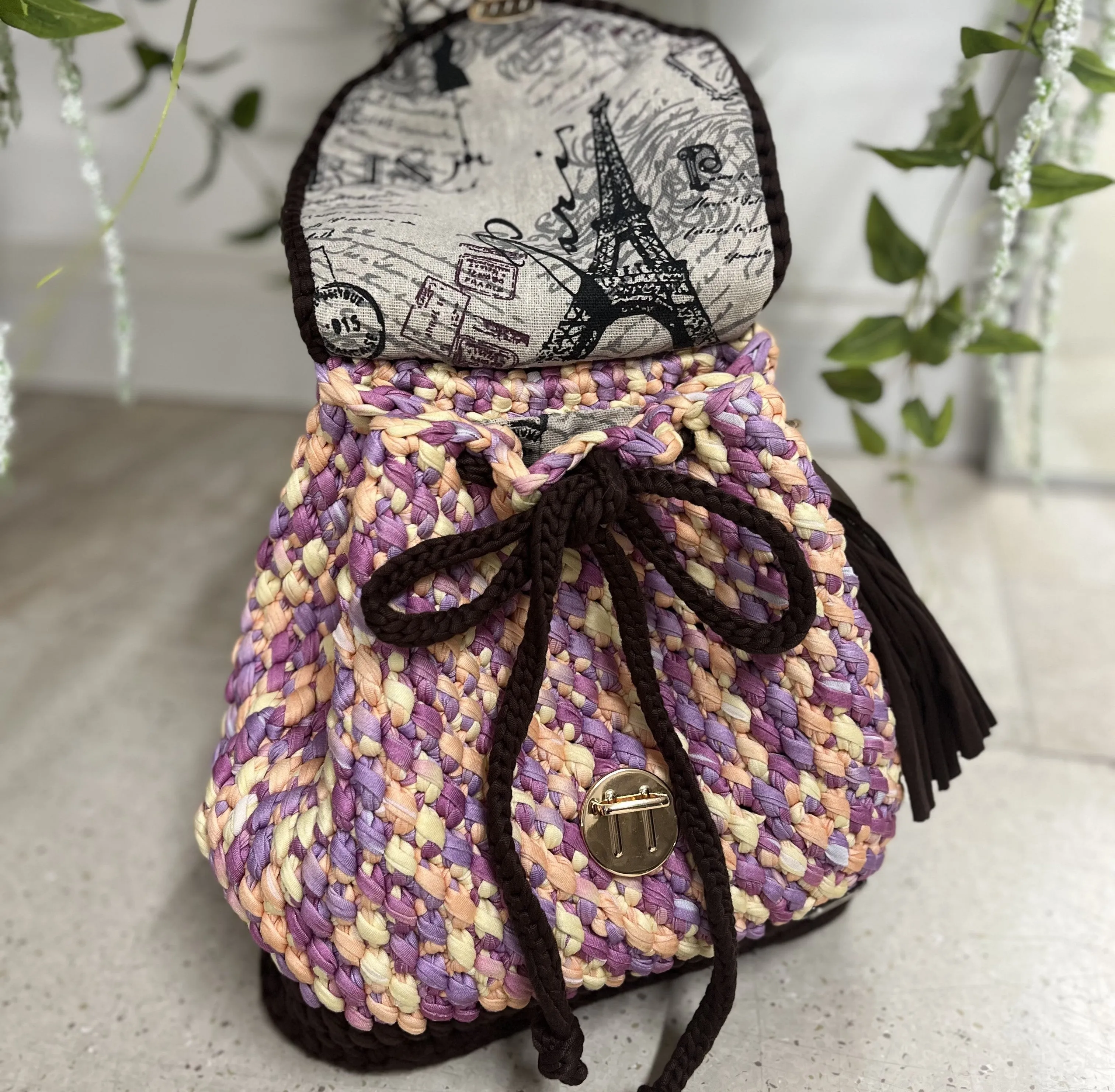 Knitted Fashionable Backpack