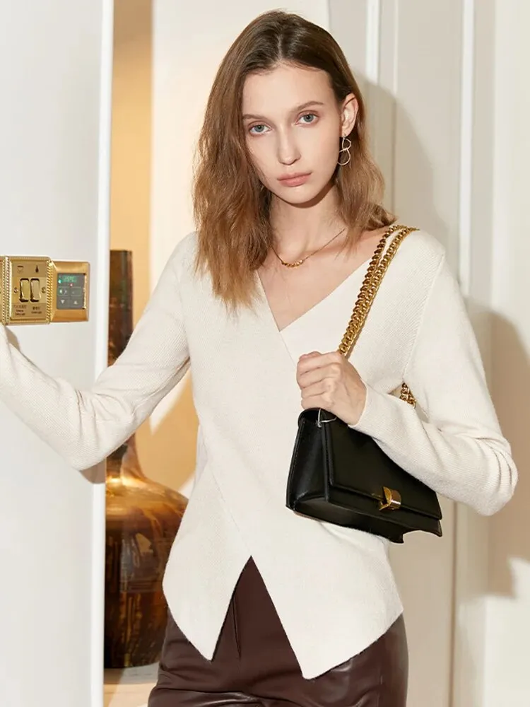 Knitting Slim Sweaters For Women V Neck Long Sleeve Pullover Casual Temperament Sweater Female Fashion Style