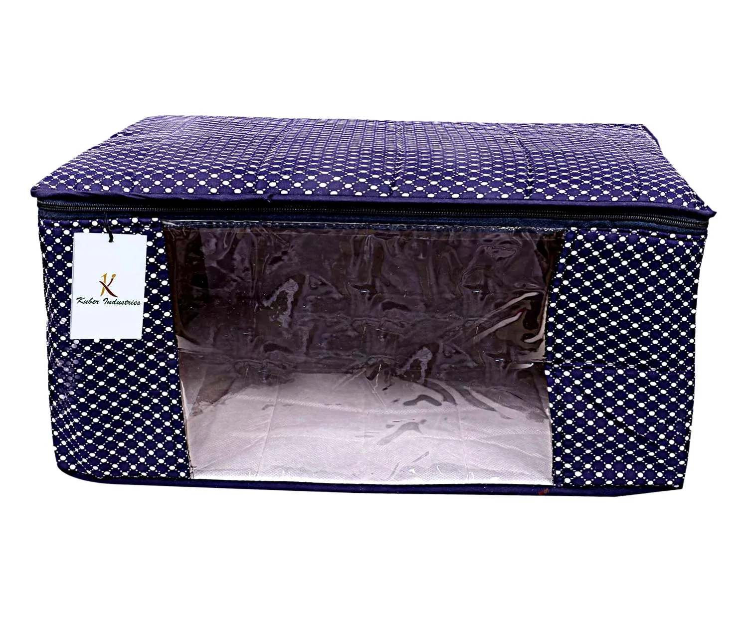 Kuber Industries Hathkadi 3 Piece Cotton Saree Cover, Blue