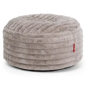 Large Round Footstool - Ultra Plush Cord Minky