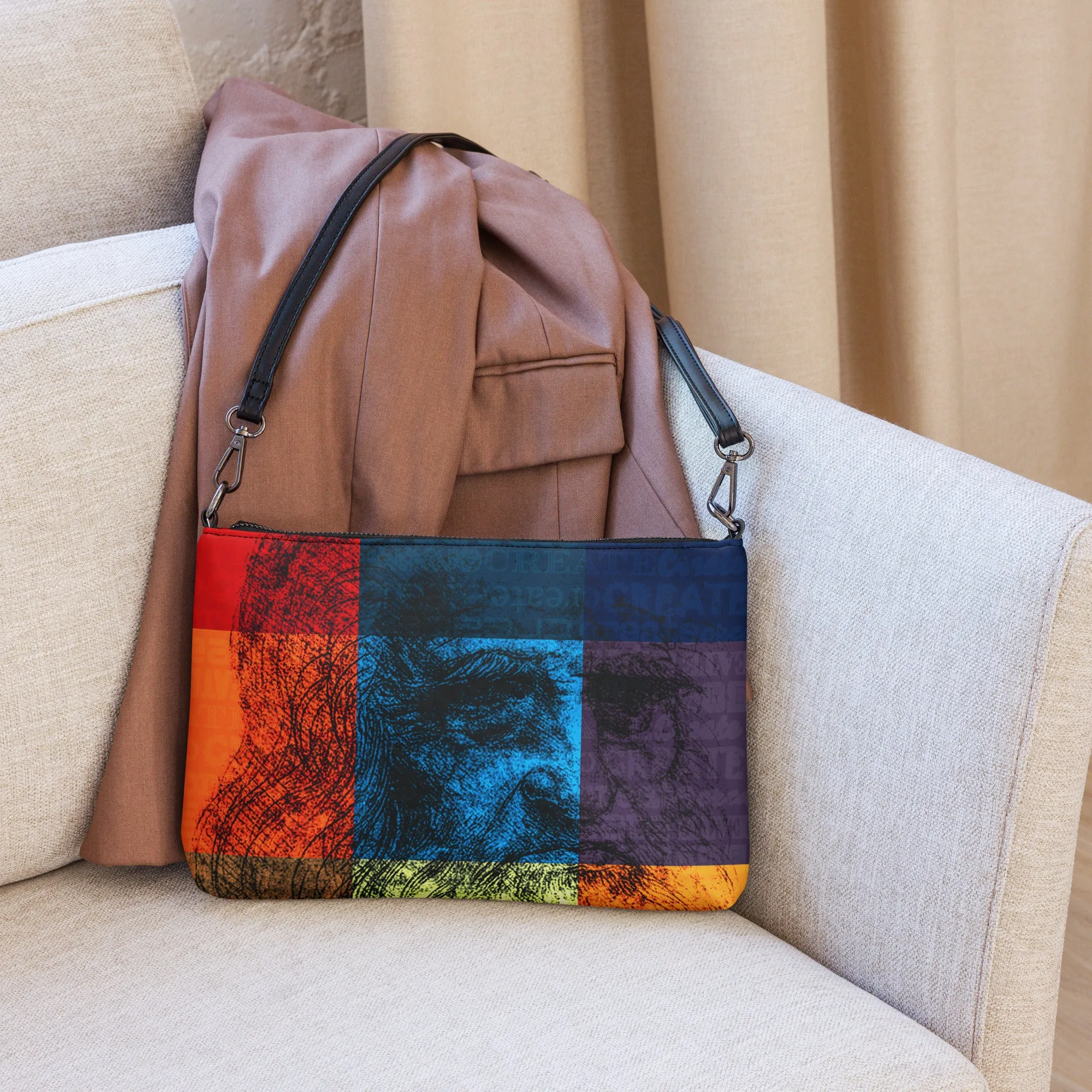 Leonardo Da Vinci Modern Self-Portrait Crossbody bag