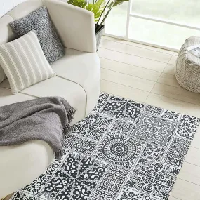 Mona B - Printed Vintage Dhurrie Carpet Rug Runner Floor Mat for Living Room Bedroom: 3.5 X 5.5 Feet Multi Color (Multi)