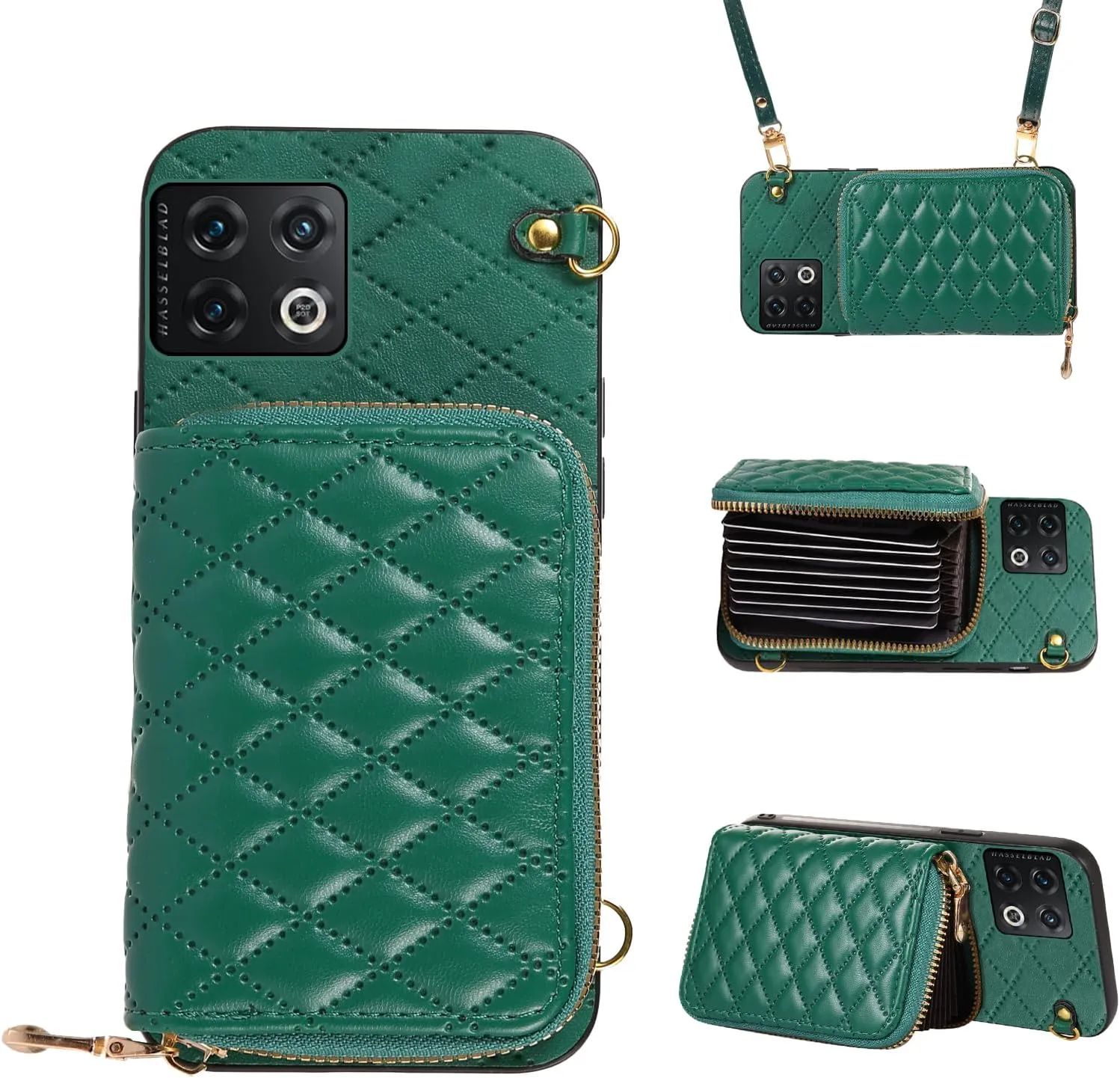 OnePlus 10 Pro One Plus 10Pro 5G Zipper Purse, Multi Card Slots Phone Cover