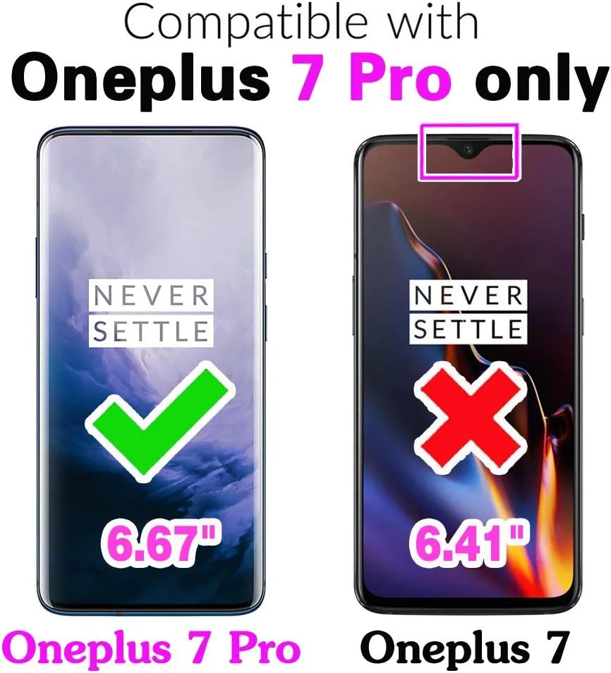 OnePlus 7 Pro with Zipper Purse, Multi Card Slot, Leather Stand Phone Cover